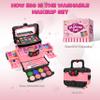 54 Pcs Kids Makeup Kit for Girls, Princess Real Washable Pretend Play Cosmetic Set Toys with Mirror, Birthday Gifts for 3 4 5 6 7 8 9 10 Years Old Girls Kids (Pink) view 4