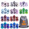 10mm Mini DND Dice Set,10 Sets Polyhedral RPG Dice (70pcs) for MTG,RPG,D&D Dungeons and Dragons Role Playing Game.(Two-Colour Swirl) view 1
