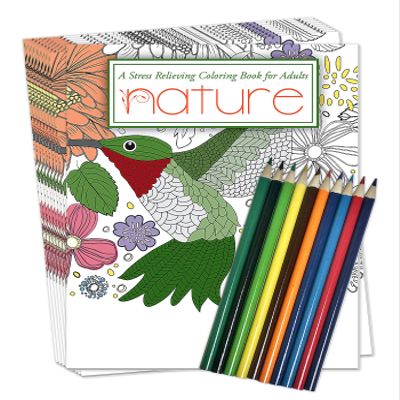 ZOCO Nature Coloring Book Bundles  10 Bulk Pack with Pencils  Mindfulness Gifts for Adults, Seniors, Teens, Kids  Great for Wellness Programs, Group Activities & Assisted Living
