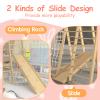 Toddler Jungle Gym, 66" Indoor Playground Set with Swing, Rock Climb Wall, Slide, Monkey Bars, Wood & Rope Ladder, Rope Wall Ladder for Kids 1-8yrs view 4