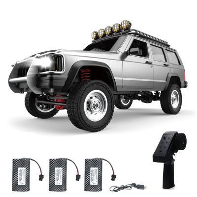 GoolRC RC Rock Crawler, 1:12 Scale Remote Control Car, 2.4Ghz 4WD Off Road RC Truck, All Terrains Climbing Vehicle, RC Car Gifts for Adults, Include 3 Batteries (Silver)