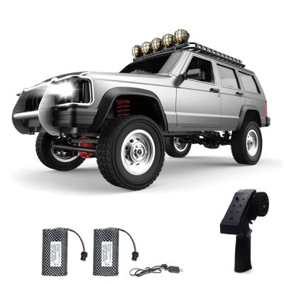 GoolRC RC Rock Crawler, 1:12 Scale Remote Control Car, 2.4Ghz 4WD Off Road RC Truck, All Terrains Climbing Vehicle, RC Car Gifts for Adults, Include 2 Batteries (Silver)