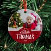 Babys First Christmas 2025, Personalized Photo Ornament, 3 Inches - Round - Upload Photo - Custom W/Name - My First Christmas Photo Baby Ornament, Christmas Ornament for Newborns - D6 view 1