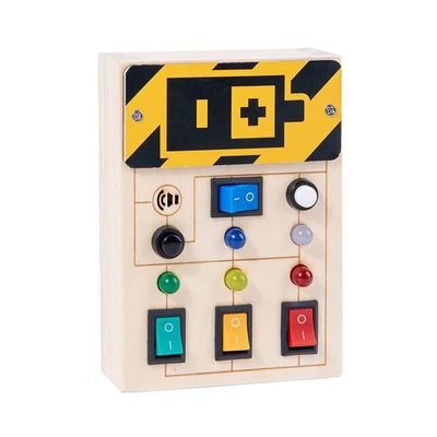 RGWOW More Than 3 Years Old Toddler Toys Busy Board Montessori Toys .Sensory Toys for Toddlers, Wooden Toys Travel Toys with Light Up LED Buttons and Sound, Learning Toys (Color Round)