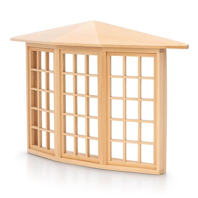 1:12 Scale Dollhouse Bay Window, Miniature Bay Window Exquisite Miniature Wooden 45 Degree Corner 3 Sided Window Model for DIY