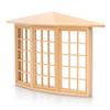 1:12 Scale Dollhouse Bay Window, Miniature Bay Window Exquisite Miniature Wooden 45 Degree Corner 3 Sided Window Model for DIY view 1