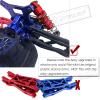 Rcarmumb Front Rear RC Shock Upgrades Part for 1/8 Sledge 4WD #95076-4, 4PCS Full Aluminum Big Bore RC Shocks Hops Up for Sledge Monster Truck,Red view 4