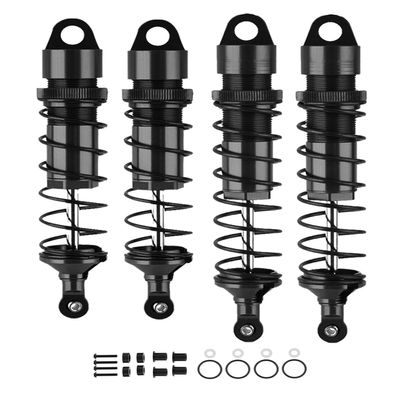 Rcarmumb Front Rear RC Shock Upgrades Part for 1/8 Sledge 4WD #95076-4, 4PCS Full Aluminum Big Bore RC Shocks Hops Up for Sledge Monster Truck,Black