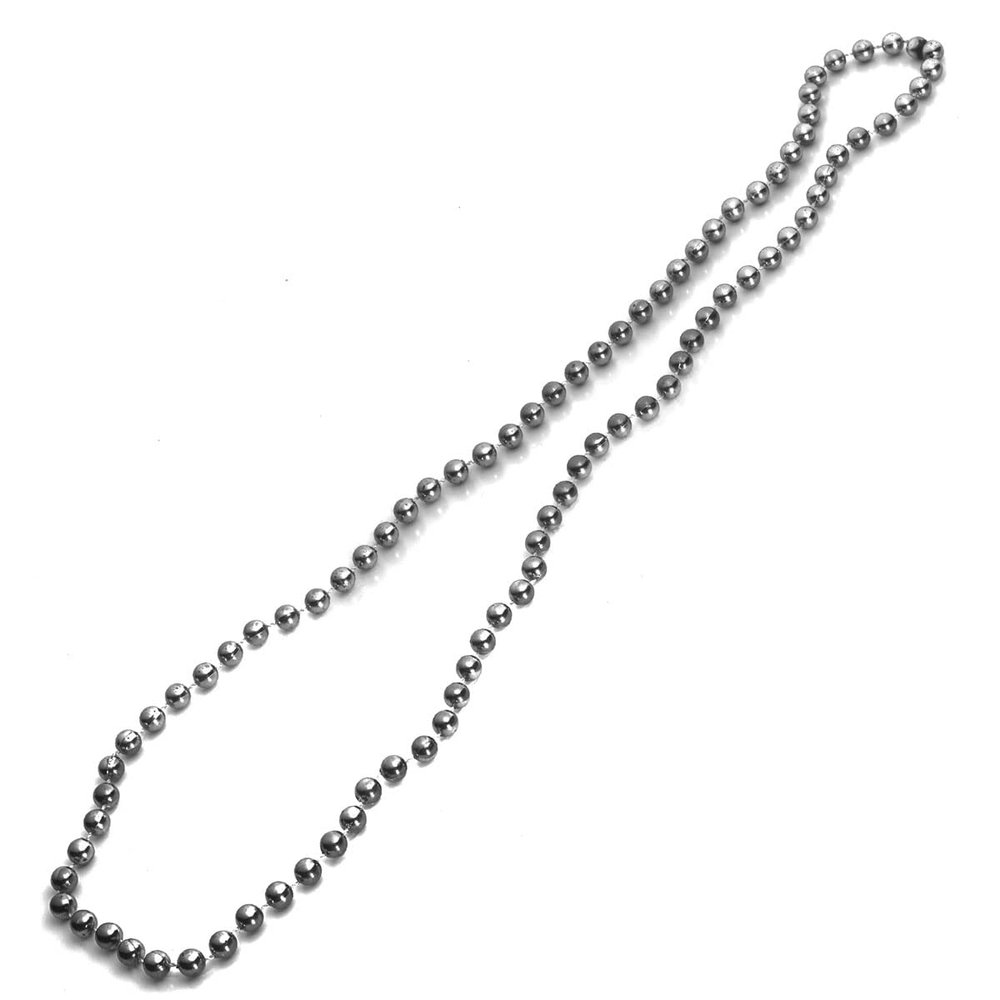 Anderson's Silver Beads, 33 Inches, Set of 24, Fan Gear, Birthdays, Homecoming, Game Days, Holidays, Sports Fan Gear,School Spirit, Football Cheerleader Accessories