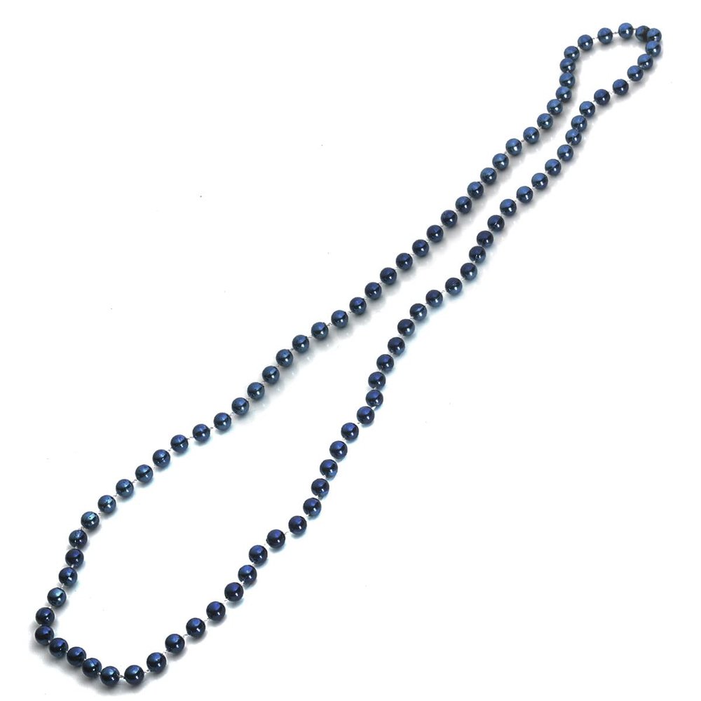 Anderson's Round Navy Blue Beads, 33 Inches, Set of 24, Fan Gear, Birthdays, Homecoming, Game Days, Holidays, Sports Fan Gear,School Spirit, Football Cheerleader Accessories