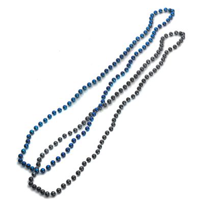 Anderson's Black and Royal Blue Beads, 33 Inches, Set of 24, Fan Gear, Birthdays, Homecoming, Game Days, Holidays, Sports Fan Gear,School Spirit, Football Cheerleader Accessories