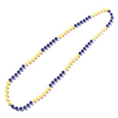 Anderson's Two-Tone Royal Blue and Yellow Beads, 33 Inches, Set of 24, Fan Gear, Birthdays, Homecoming, Game Days, Sports Fan Gear,School Spirit, Football Cheerleader Accessories