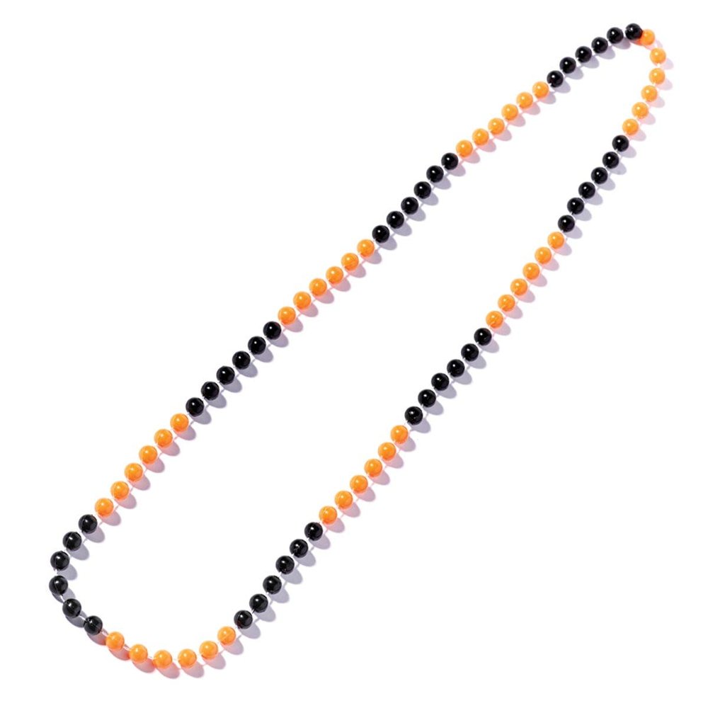 Anderson's Two-Tone Orange and Black Beads, 33 Inches, Set of 24, Fan Gear, Birthdays, Homecoming, Game Days, Sports Fan Gear,School Spirit, Football Cheerleader Accessories