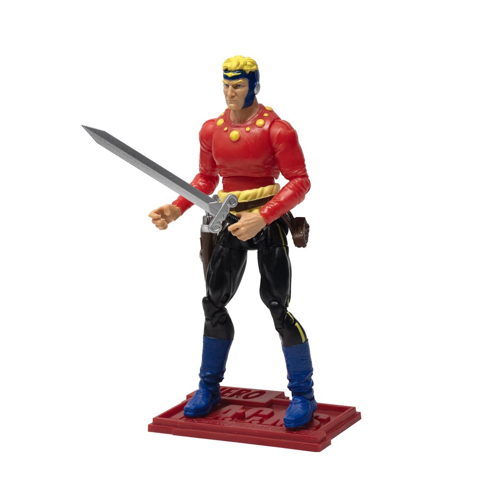 Boss Fight Studio Hero H.A.C.K.S. Flash Gordon Comic Book Action Figure Highly Articulated Collectible Figurine & Accessories Including Pistols, Sword, Belt, Holster Sheath, & Display Stand 1:18