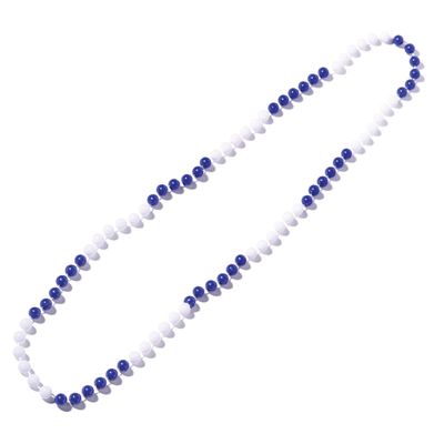 Anderson's Two-Tone Royal Blue and White Beads, 33 Inches, Set of 24, Fan Gear, Birthdays, Homecoming, Game Days, Sports Fan Gear,School Spirit, Football Cheerleader Accessories