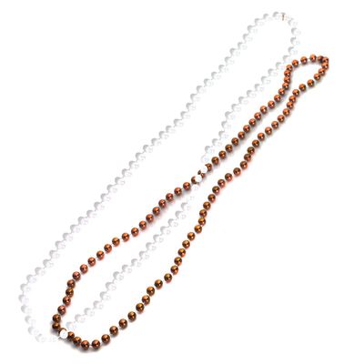 Anderson's Orange and White Beads, 33 Inches, Set of 24, Fan Gear, Birthdays, Homecoming, Game Days, Holidays, Sports Fan Gear,School Spirit, Football Cheerleader Accessories