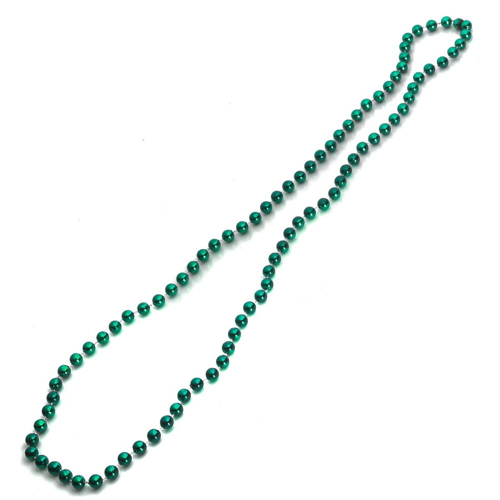 Anderson's Round Green Beads, 33 Inches, Set of 24, Fan Gear, Birthdays, Homecoming, Game Days, Holidays, Sports Fan Gear,School Spirit, Football Cheerleader Accessories