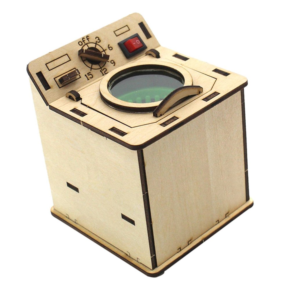 harayaa Wooden Science Experiment Kid Toy Washing Machine for Homeschool