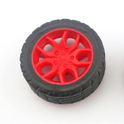 10pcs Toys Car Wheels 30mm Rubber Tire for DIY Model Toy Accessories (Red)