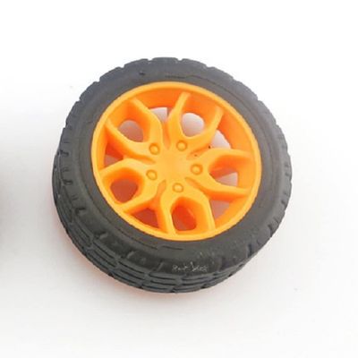 10pcs Toys Car Wheels 30mm Rubber Tire for DIY Model Toy Accessories (Orange)