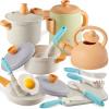 BUYGER Kids Play Kitchen Toys Accessories, Pretend Play Cooking Cookware Set Kitchen Pots and Pans Utensils Playset Christmas Gifts for Kids Girls Boys Toddler Ages 3-5+ Years Old view 1
