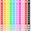 BBTO 60 Pieces 10 Colors Silicone Bracelets Wristbands 8.3 Inch Valentines Happy Birthday Gift Student Cute Plastic Adjustable Rubber Bracelets with Holes in Bulk for Rave Trinkets Shoe Party view 1