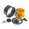 HOBBYSOUL 1.9 Mud Slingers Tires 4.72'' / 120mm & Aluminum 1.9 Beadlock Wheels Gold Black for 1/10 Crawler Truck Axial SCX10 Traxxas TRX-4 Redcat Gen8 Tamiay CC01, (4-Pack, Assembled) view 3