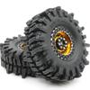 HOBBYSOUL 1.9 Mud Slingers Tires 4.72'' / 120mm & Aluminum 1.9 Beadlock Wheels Gold Black for 1/10 Crawler Truck Axial SCX10 Traxxas TRX-4 Redcat Gen8 Tamiay CC01, (4-Pack, Assembled) view 4