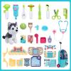 MAGIC4U Pet Cat Care Carrier Suitcase Toy, 29PCS Doctor Vet Kit for Kids, Pet Dog Grooming Feeding Toys, Veterinarian Pretend Play Set, Gifts for Boys and Girls Ages 3-12 view 2