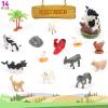 UNIQUE KIDS Mini Farm Animals Figure Creatures in Tube 15 pcs Set | Realistic Tiny Little Animals for Sensory Bin, Birthday Party Favor, Toddler 3-5 view 2