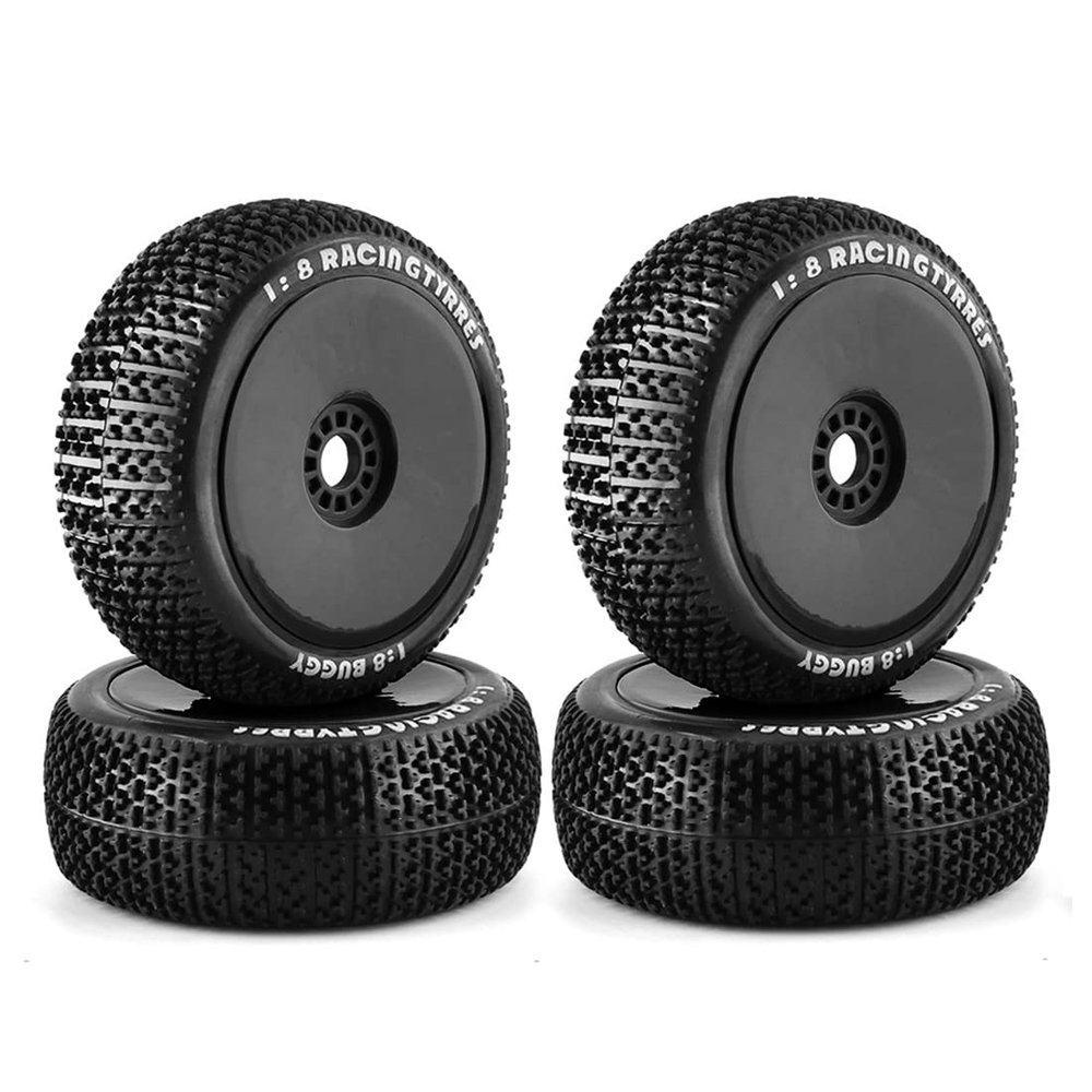 116Mm 1/8 Scale RC Tires 17Mm Hex RC Wheel and Tire for ARRMA Redcat Hobao,2