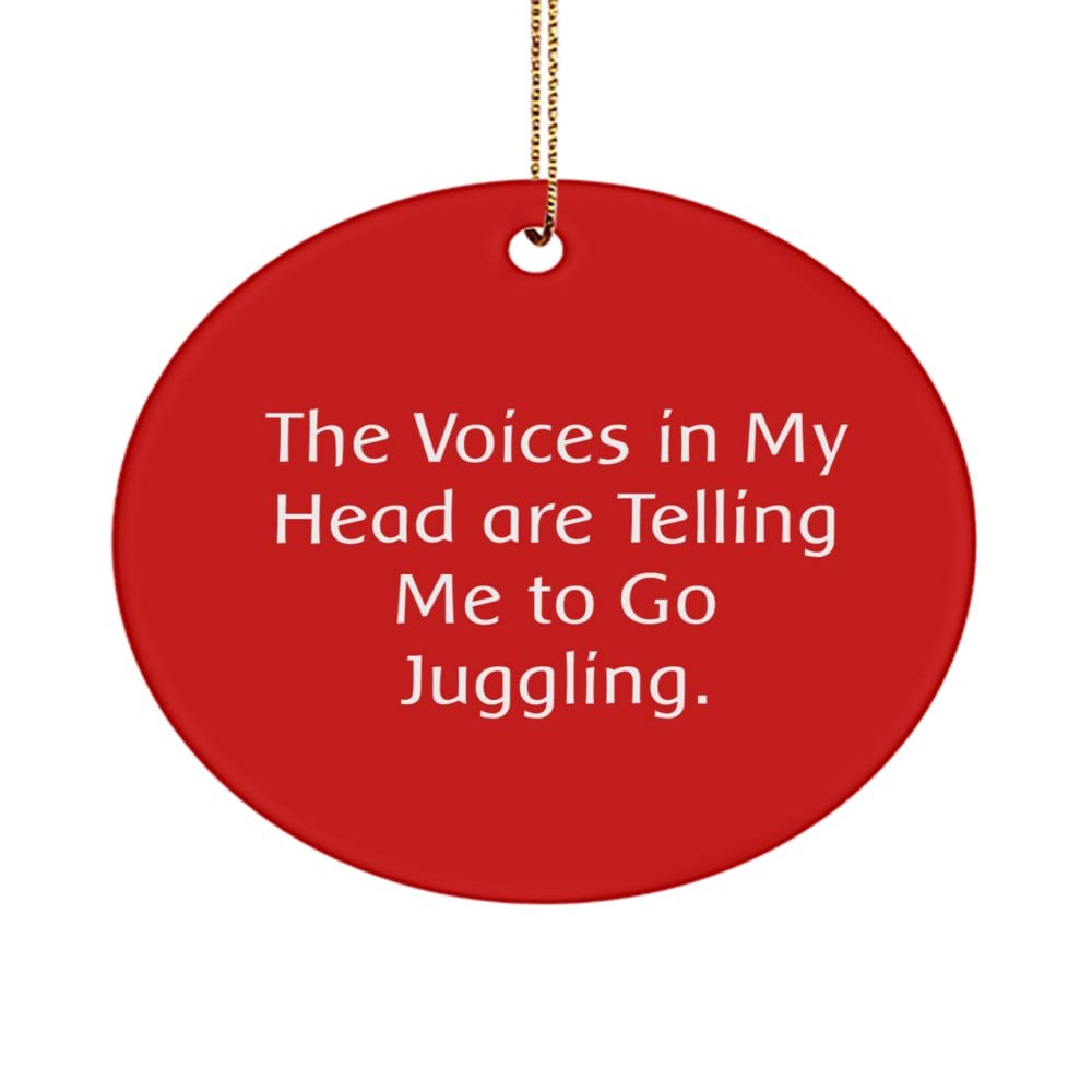 Beautiful Juggling , The Voices in My Head are Telling Me to Go Juggling., Unique Circle Ornament for Friends from
