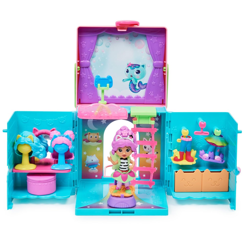 Gabby's Dollhouse Gabby's Dollhouse 6064153 Portable Rainbow Dressing Game Set with Gabby Doll, Surprises and Accessories for Photo Shoots, Toys for Children from 3 Years and Above