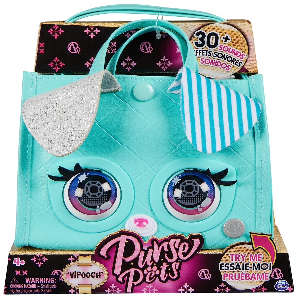 Purse Pets, VIPooch Puppy Tote Bag Interactive Pet Toy and Crossbody Purse with Over 30 Sounds and Reactions, Kids Toys for Girls Ages 4 and up