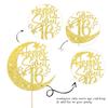 1 PCS Sweet 16 Cake Topper with Glitter Moon Star Happy 16th Birthday Cake Pick Cheers to 16 Years Birthday Cake Decorations for 16th Anniversary Party Supplies Gold view 2