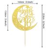 1 PCS Sweet 16 Cake Topper with Glitter Moon Star Happy 16th Birthday Cake Pick Cheers to 16 Years Birthday Cake Decorations for 16th Anniversary Party Supplies Gold view 3