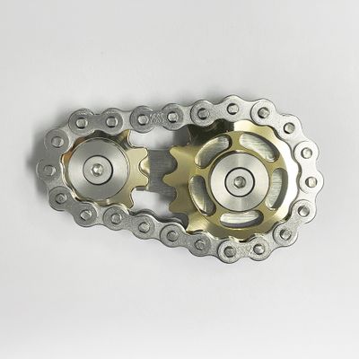 Bicycle Chain Gear Fidget Spinners,Chain Fidget Toys Stainless Steel Gears Linkage Sensory Sprocket Stress Anxiety Relief EDC Novelty Toy(Gold Plating Sprockets)