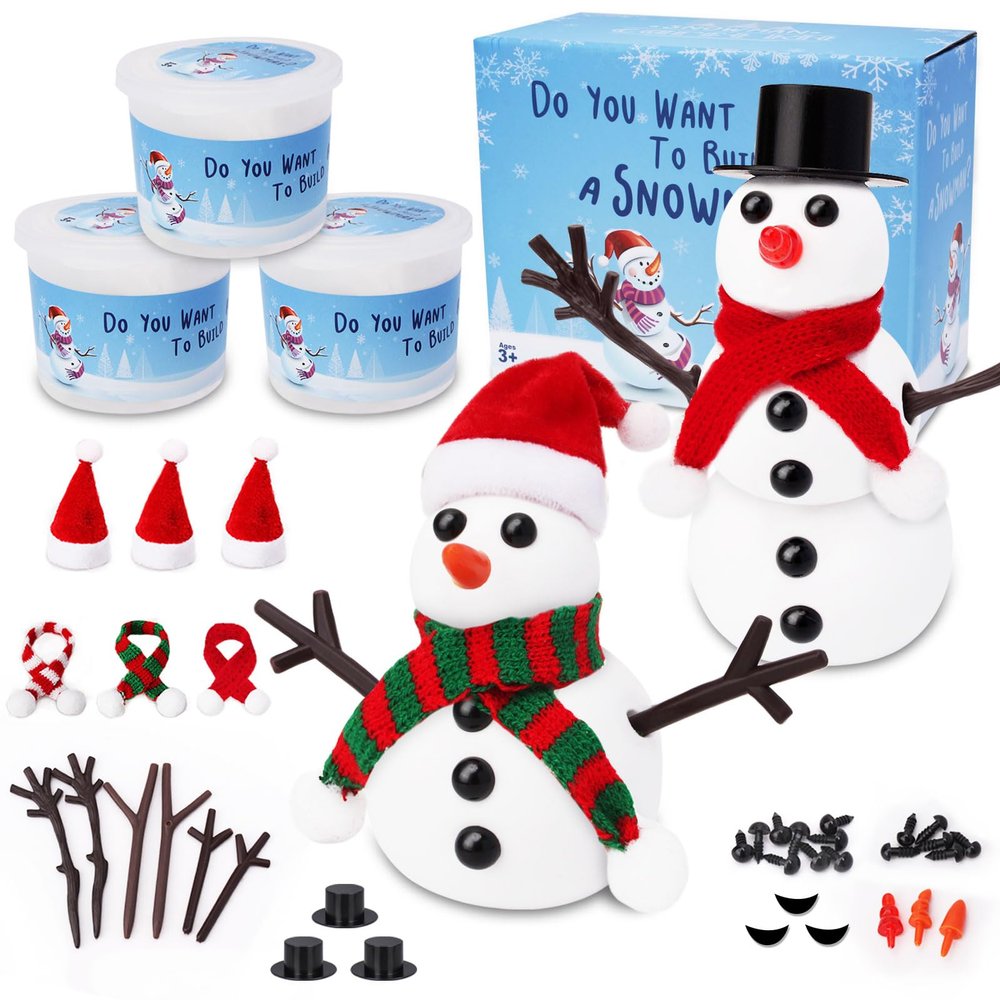 RINOLY Build a Snowman Kit,Christmas Crafts for Kids,Christmas Stocking Stuffers -3 Pack