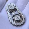 FXCOOLCT Bike Chain Gear Fidget Spinner, Double Gears Figity Spin Finger Stainless Steel, Figit Toy for Adults Kids SS Material Golden (Black Gun Metal) view 3