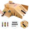 Fingerboard Skate Park Kit,Skateboard Finger Toys with 3 Finger Skateboards & 8 Skatepark Deck Ramp for Boys or Girls Gift, Mini Finger Board Skate Training for Kids Ages 5 and up view 1