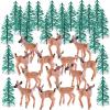 34 Pieces Deer Figures and Model Trees Miniature Deer Figurines for Crafts Woodland Animals Deers Toys Realistic Mini Deers Figurines Cake Toppers for Christmas Party Decor view 1