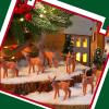34 Pieces Deer Figures and Model Trees Miniature Deer Figurines for Crafts Woodland Animals Deers Toys Realistic Mini Deers Figurines Cake Toppers for Christmas Party Decor view 3