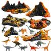 Aydinids 6 Pcs Mini Volcano Model with 12 Pcs Mini Dinosaur Figurines Plastic Dinosaurs Figurines Artificial Volcano Set for Dinosaur Cake Topper Birthday Gifts Party Supplies view 1