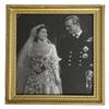 Melody Jane Dolls Houses Dollhouse Queen Elizabeth II & Prince Philip Royal Wedding Picture in Frame view 1