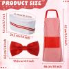 SATINIOR 4 Pcs Waiter Costume Hot Dog Soda Jerk Popcorn Ice Cream Cosplay Costume for Carnival 1950s Movie Night Circus Party(Stripe) view 2
