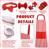 SATINIOR 4 Pcs Waiter Costume Hot Dog Soda Jerk Popcorn Ice Cream Cosplay Costume for Carnival 1950s Movie Night Circus Party(Stripe) view 4