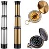 Kids Pirate Telescope & Compass Toy Kits 4pcs Pack Plastic Collapsible Handheld Retro Telescope Spyglass & Pocket Survival Gear Compass for Pirate Theme Party Cosplay Birthday Xmas Gift for Kids view 1