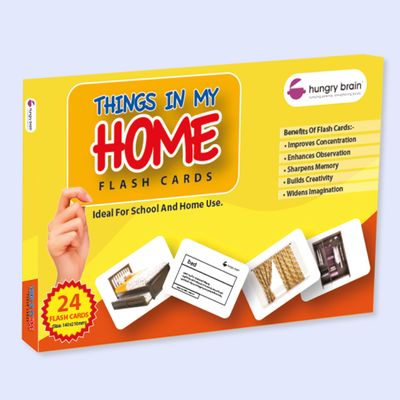 Hungry Brain Things in My Home Flash Cards for Toddlers (Ages 14), 24 Double-Sided Real Picture Learning Cards | Early Learning Educational Flashcards | Montessori & Preschool Toy for Babies and Kids