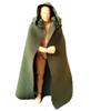 SSbeauty M 1:12 Scale Fabric Cape Cloak with Hat for 6 inch 1/12 Action Figure Clothes (Green Cloak) view 1