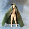SSbeauty M 1:12 Scale Fabric Cape Cloak with Hat for 6 inch 1/12 Action Figure Clothes (Green Cloak) view 4